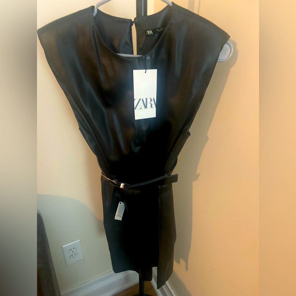 Zara NWT Faux Leather Dress